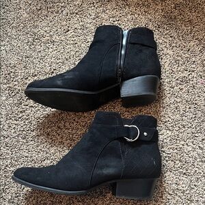 Unisa Black Suede Ankle Booties